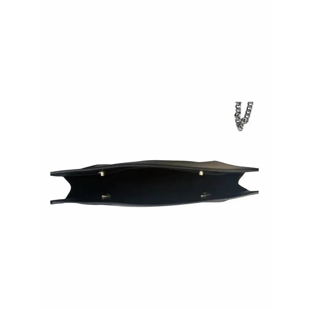 YSL Beauté Black Convertible Crossbody Clutch Bag w/ Silver Chain